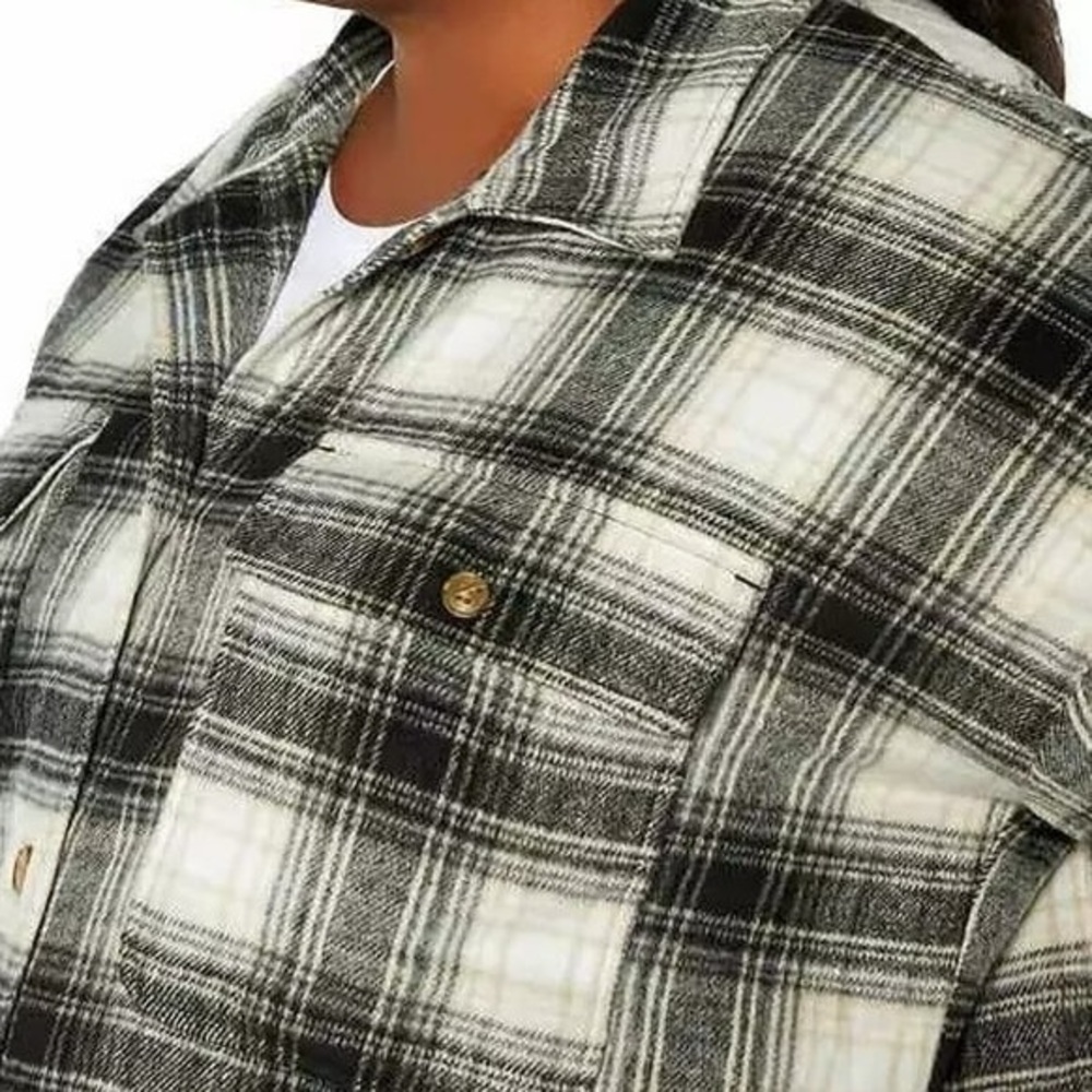 Banana Republic Oversized Ladies' Button Down Plaid Flannel Shirt Jacket Size XS - Picture 6 of 12